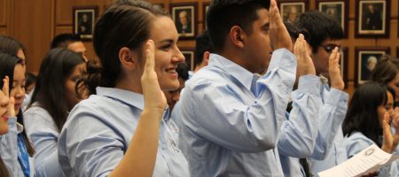 Members of a new class of JusticeCorps members were sworn in at the Los Angeles Superior Court on Sept. 9