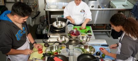 Chef Julia, here teaching the art of good guac, says in her prior career she used to constantly fret about her students. “I couldn’t stop worrying,” she recalls. “Were they getting enough to eat?”