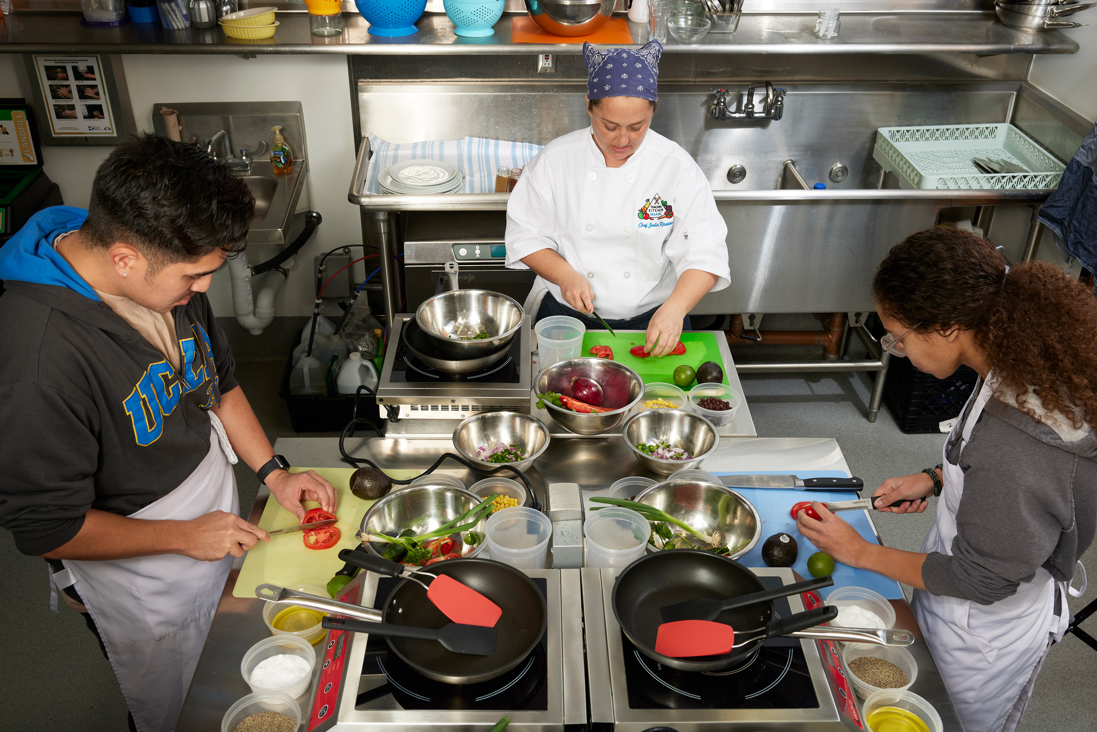 Chef Julia, here teaching the art of good guac, says in her prior career she used to constantly fret about her students. “I couldn’t stop worrying,” she recalls. “Were they getting enough to eat?”